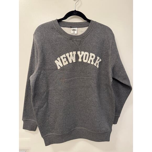 NWT New York Unisex Medium Fleece Lined Gray Cotton NY Crewneck Sweatshirt - Picture 1 of 5